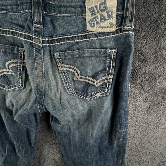 Big Star Sweet Boot Ultra Low Rise Denim Jeans Women Blue 28L Cotton Blend - Picture 15 of 16